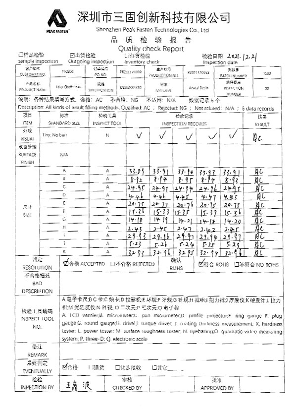 ການທົດສອບ QC