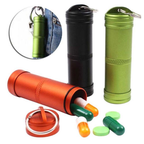 Travel Waterproof Aluminum Pill Box Case